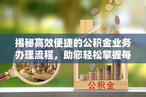 大安揭秘高效便捷的公积金业务办理流程，助您轻松掌握每一步
