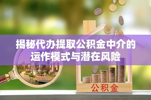 大安揭秘代办提取公积金中介的运作模式与潜在风险
