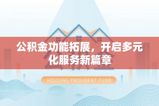 大安公积金功能拓展，开启多元化服务新篇章