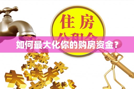 大安如何最大化你的购房资金？