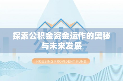 大安探索公积金资金运作的奥秘与未来发展