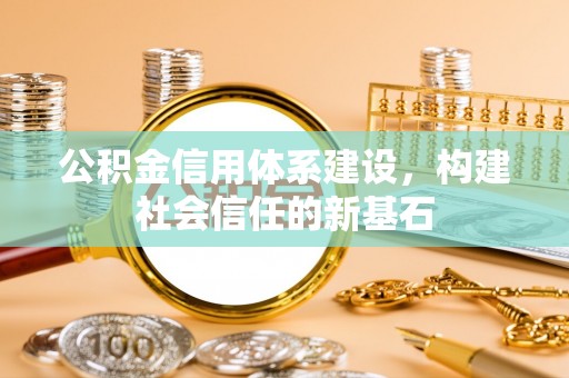 大安公积金信用体系建设，构建社会信任的新基石