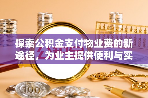 大安探索公积金支付物业费的新途径，为业主提供便利与实惠